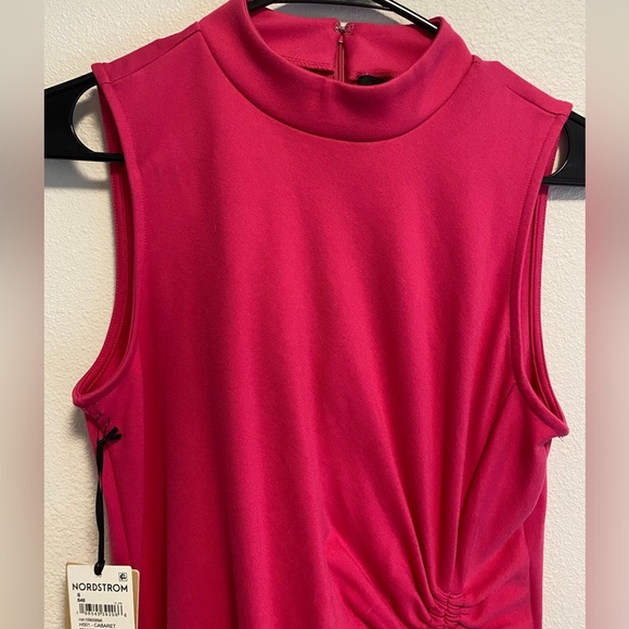 HALOGEN Hot Pink Mini Dress with cinched design - Picture 6 of 10